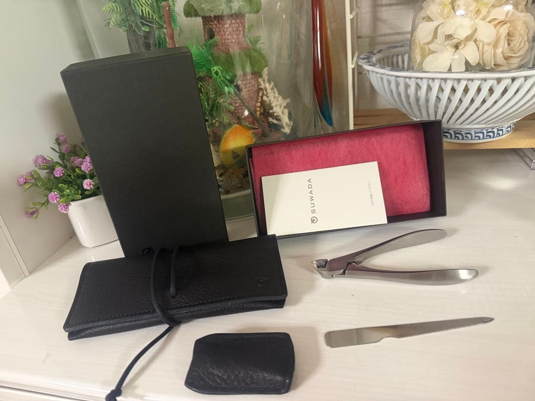 SUWADA爪切り&つめ切り用限定シボ革ケース /特注グルーミングセット