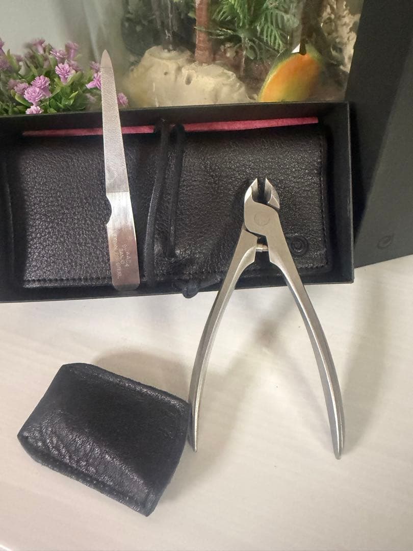 SUWADA爪切り&つめ切り用限定シボ革ケース /特注グルーミングセット