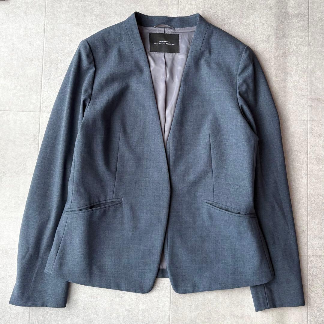 美品✨グリーンレーベルリラクシング カチリラ パンツスーツ ブルー M〜L