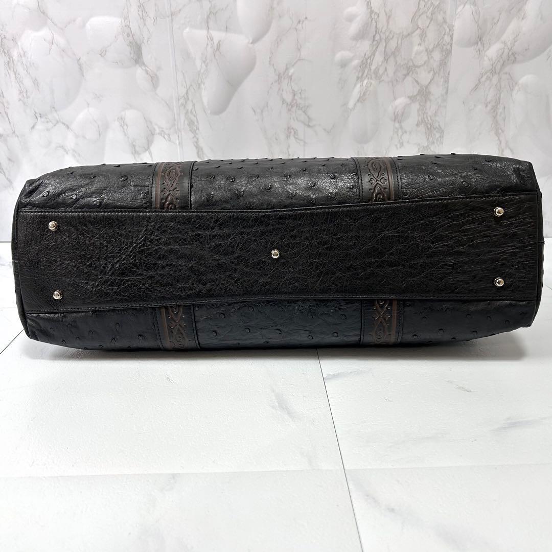 JRA 大容量 オーストリッチ トートバッグ 横幅46cm ブラック