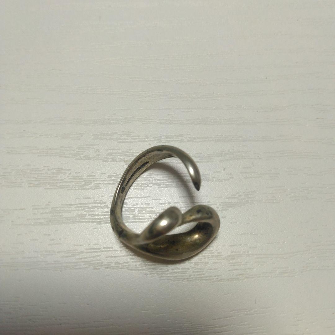 シルバー ハート型 オープンリング