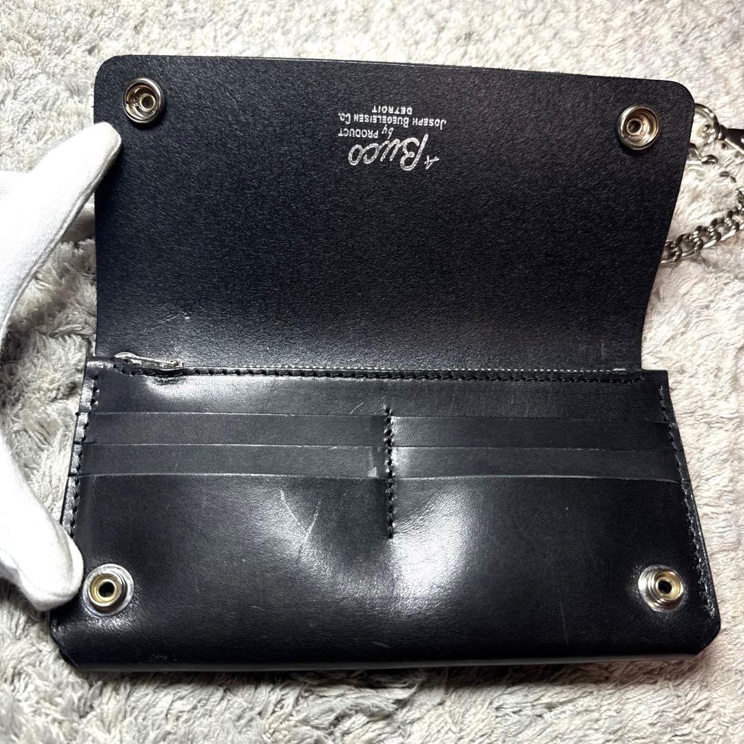 【美品】Buco 長財布 本革 レザー ウォレットチェーン トラッカーウォレット