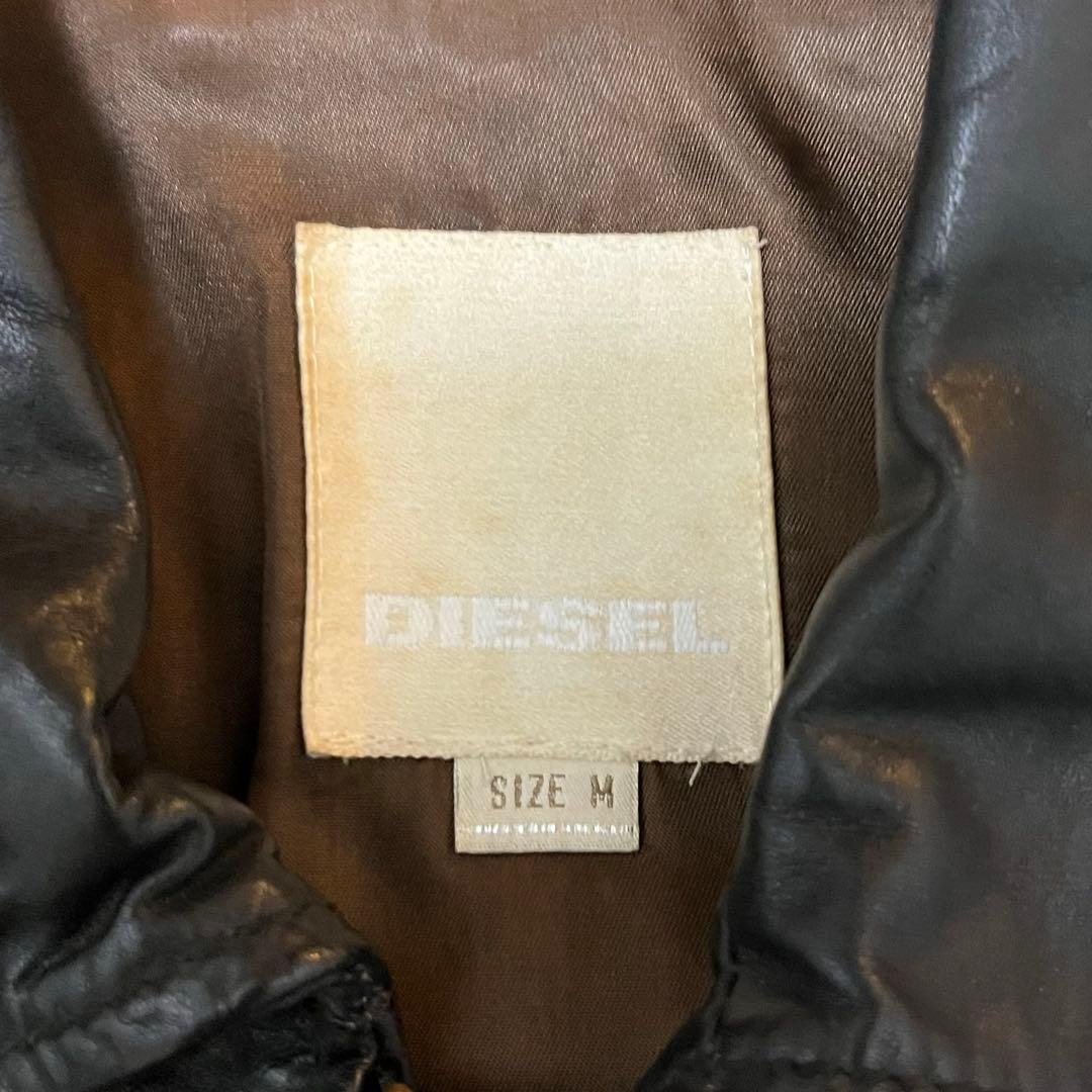 い*し様 DIESEL（ディーゼル）牛革製レザージャケット Mサイズ ブラック