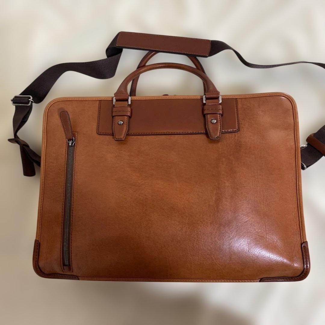 FUJI TAKA ビジネスバッグ レザー　ブラウン