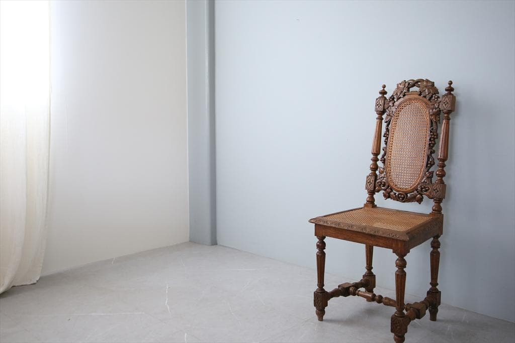 フランスアンティークバロック様式サロンチェア/木製ダイニングイス(90-30-3