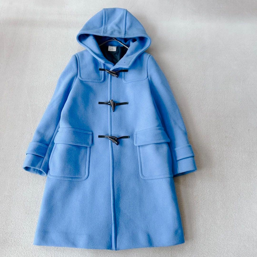 定番✨グリーンレーベルリラクシング　ダッフル ロング コート　コバルトブルー　L