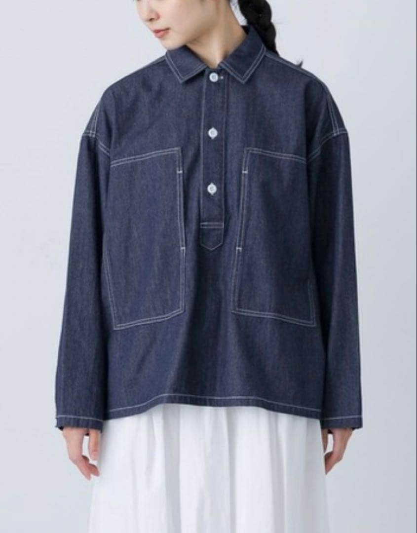 かぐれ　デニム プルオーバー シャツ