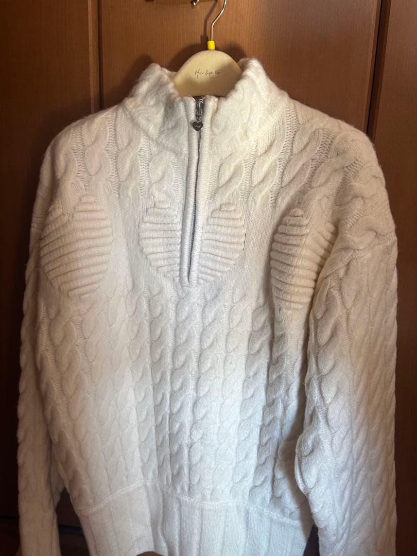 トップス andmary Heart loose knit white