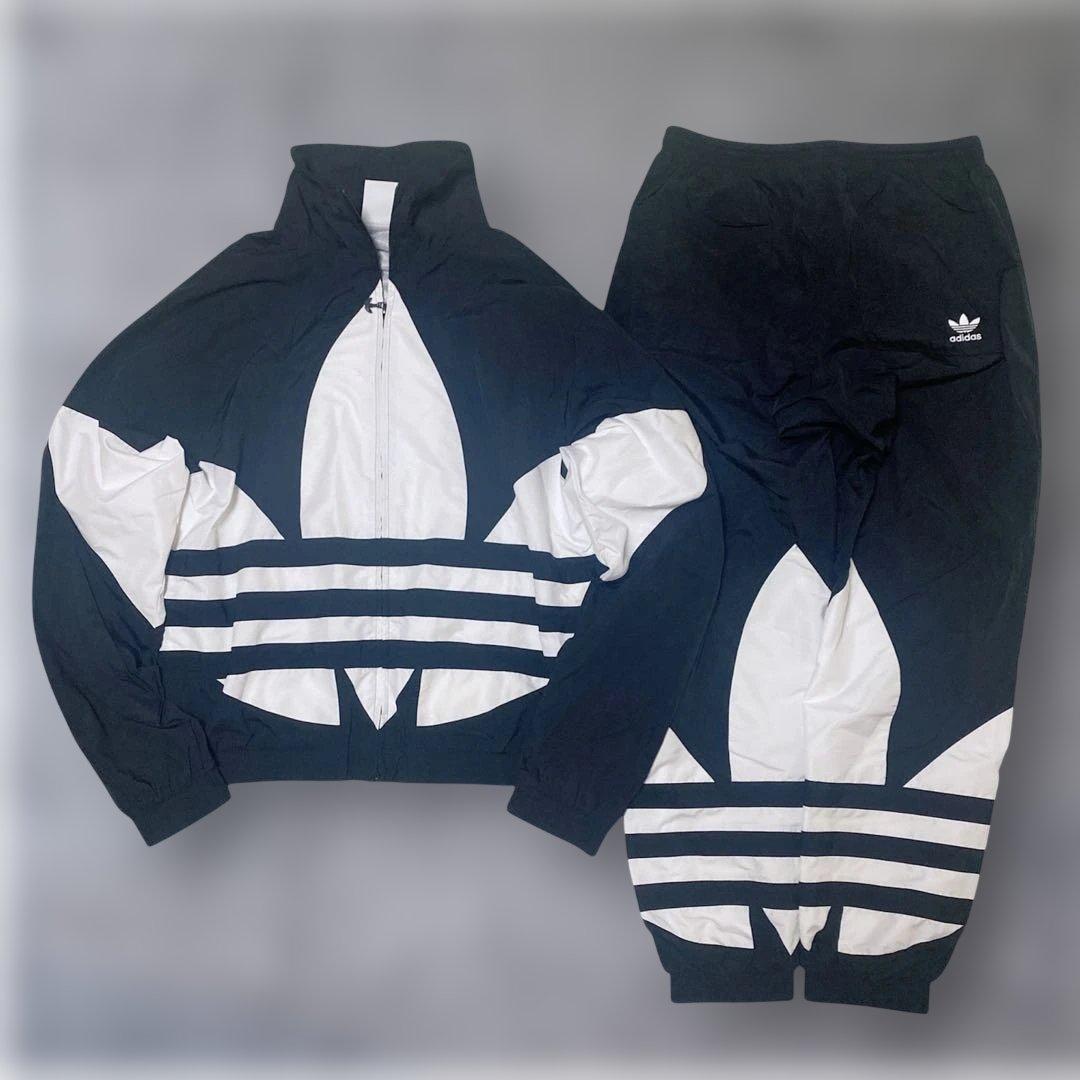 アディダス オリジナルス ビッグトレフォイル ナイロンセットアップ　黒（ L）