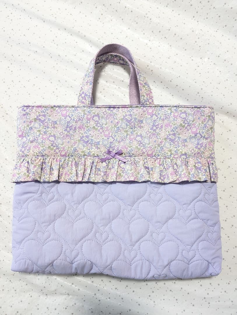 リバティ　レッスンバッグ上履き入れ体操服袋　ミシェル×ハートキルト