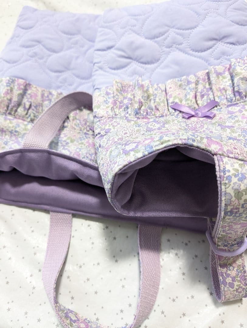 リバティ　レッスンバッグ上履き入れ体操服袋　ミシェル×ハートキルト