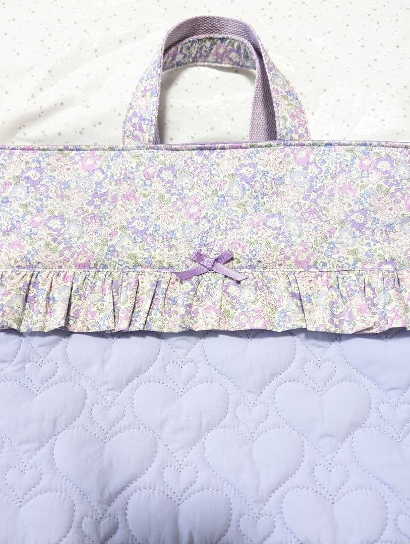リバティ　レッスンバッグ上履き入れ体操服袋　ミシェル×ハートキルト