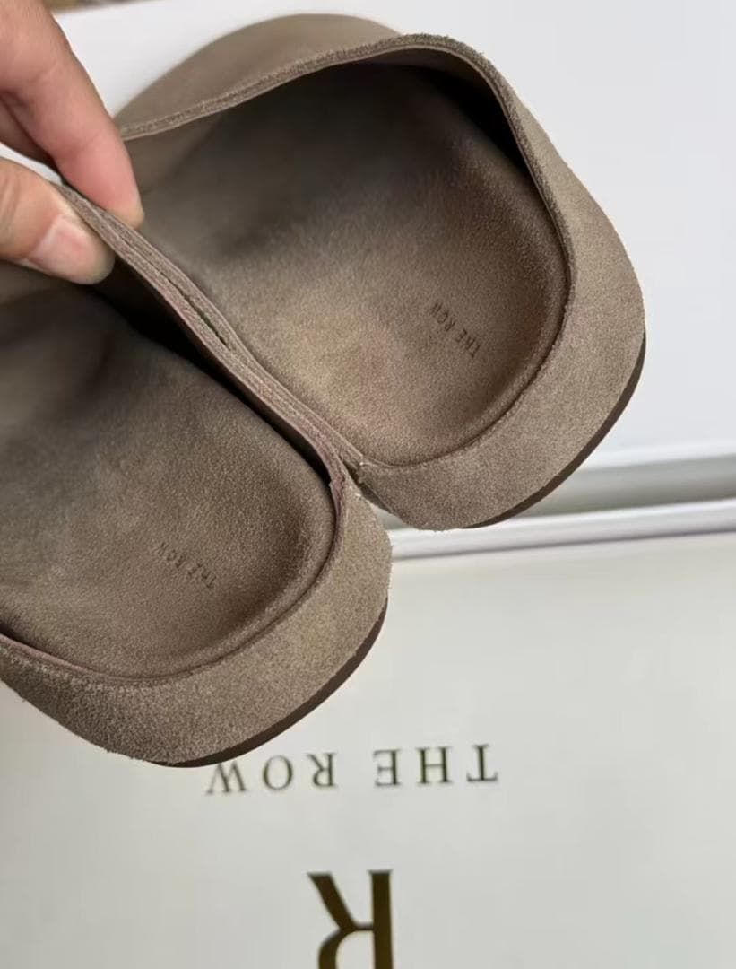 ★The Row★ベージュ スエード クロッグサンダル 38