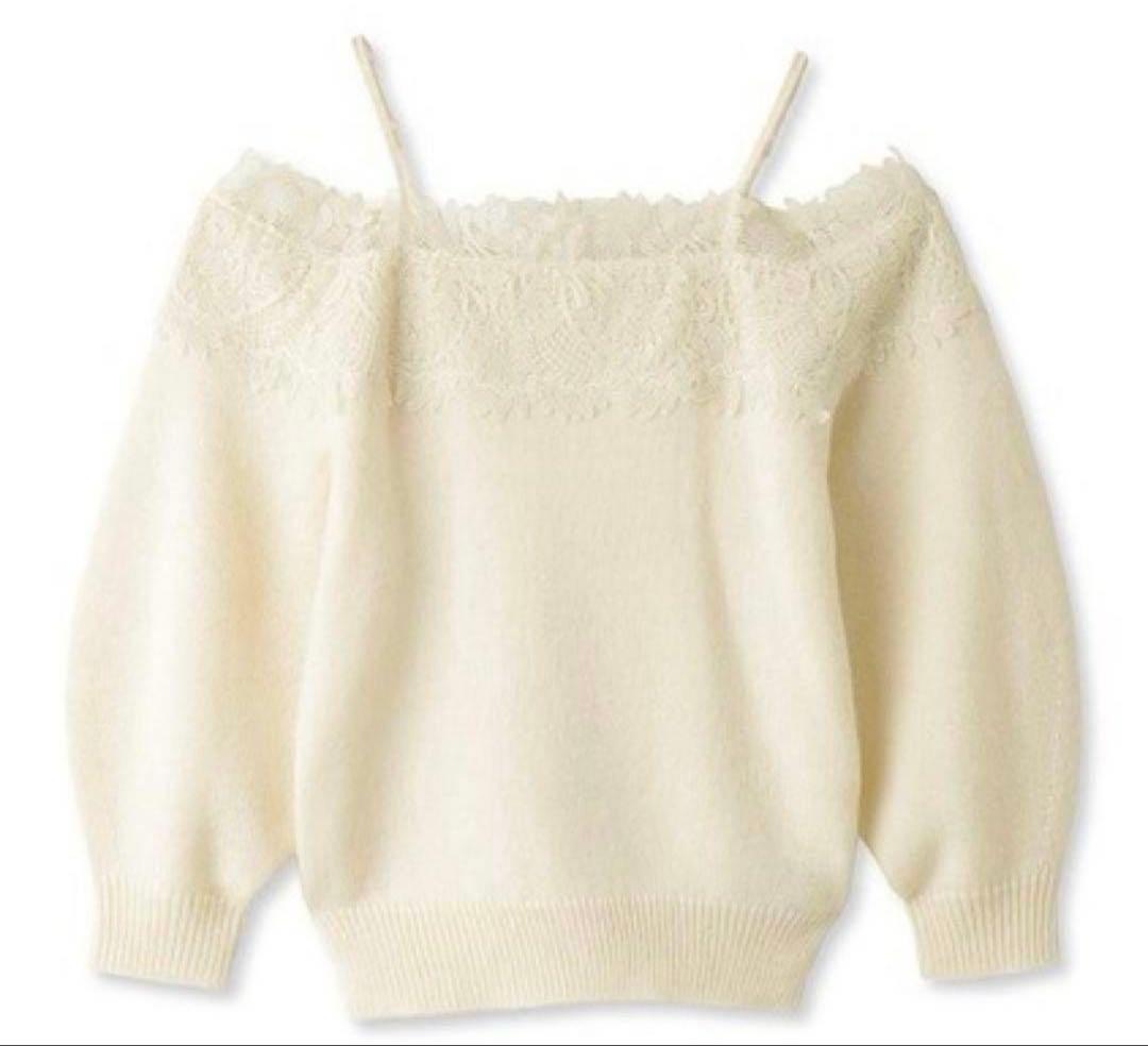 SNIDEL レーストリミングオフショルプルオーバー スナイデル ニット