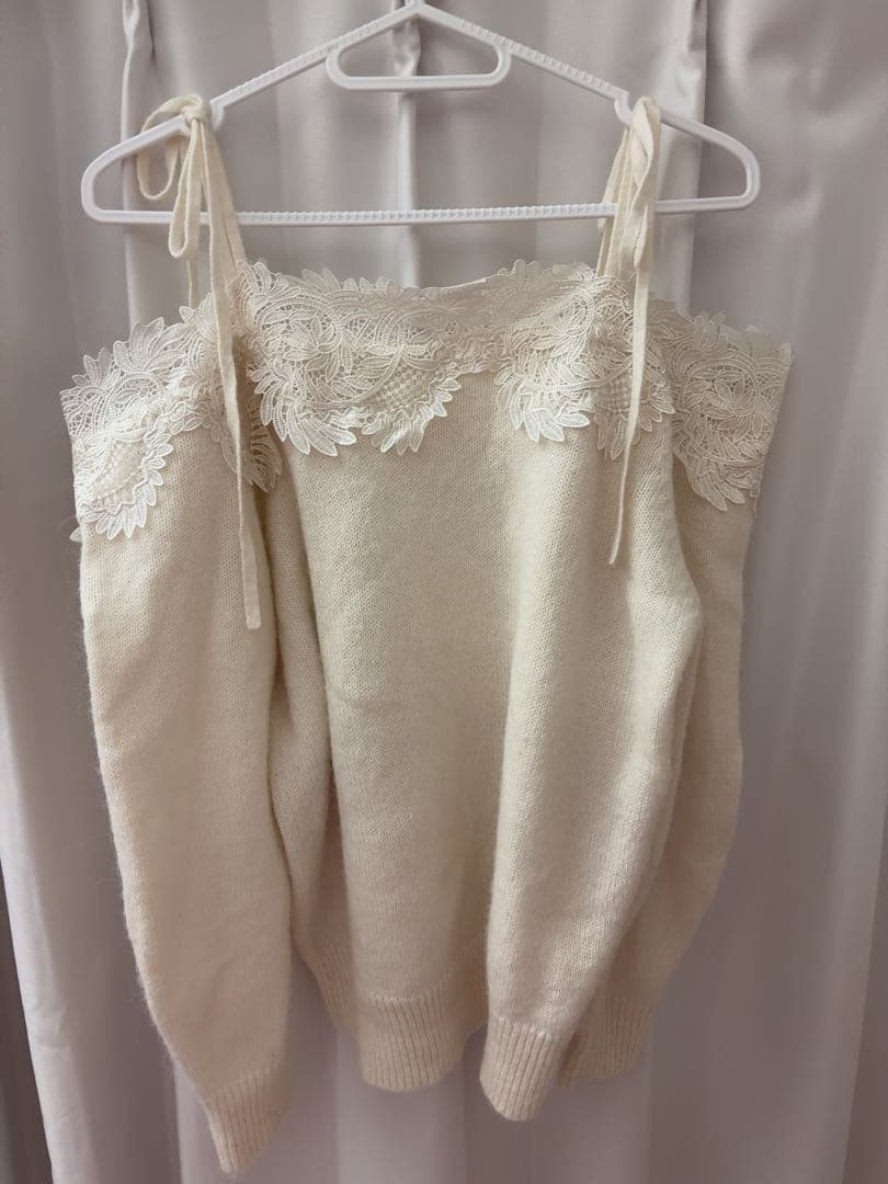 SNIDEL レーストリミングオフショルプルオーバー スナイデル ニット