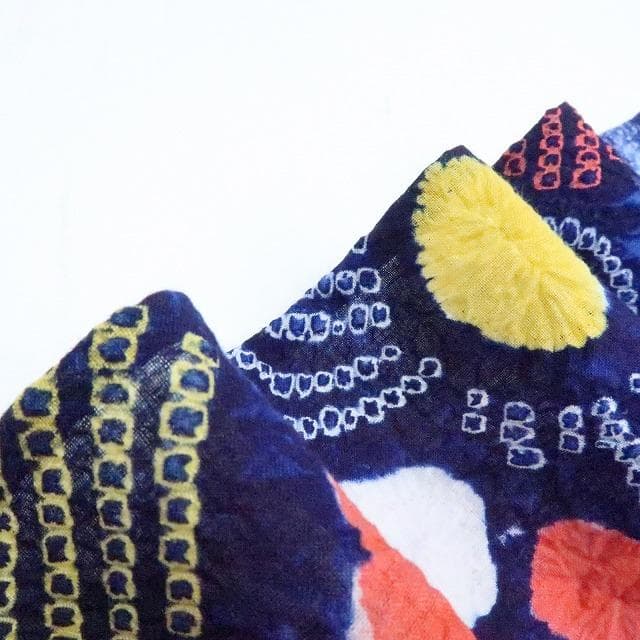 Y3425◆有松鳴海絞り 綿 背・居敷当て付 手縫い 高級浴衣 洗える夏着物