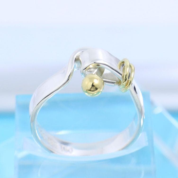 ティファニー　TIFFANY　14号　フック＆アイ リング　良品　128　縦