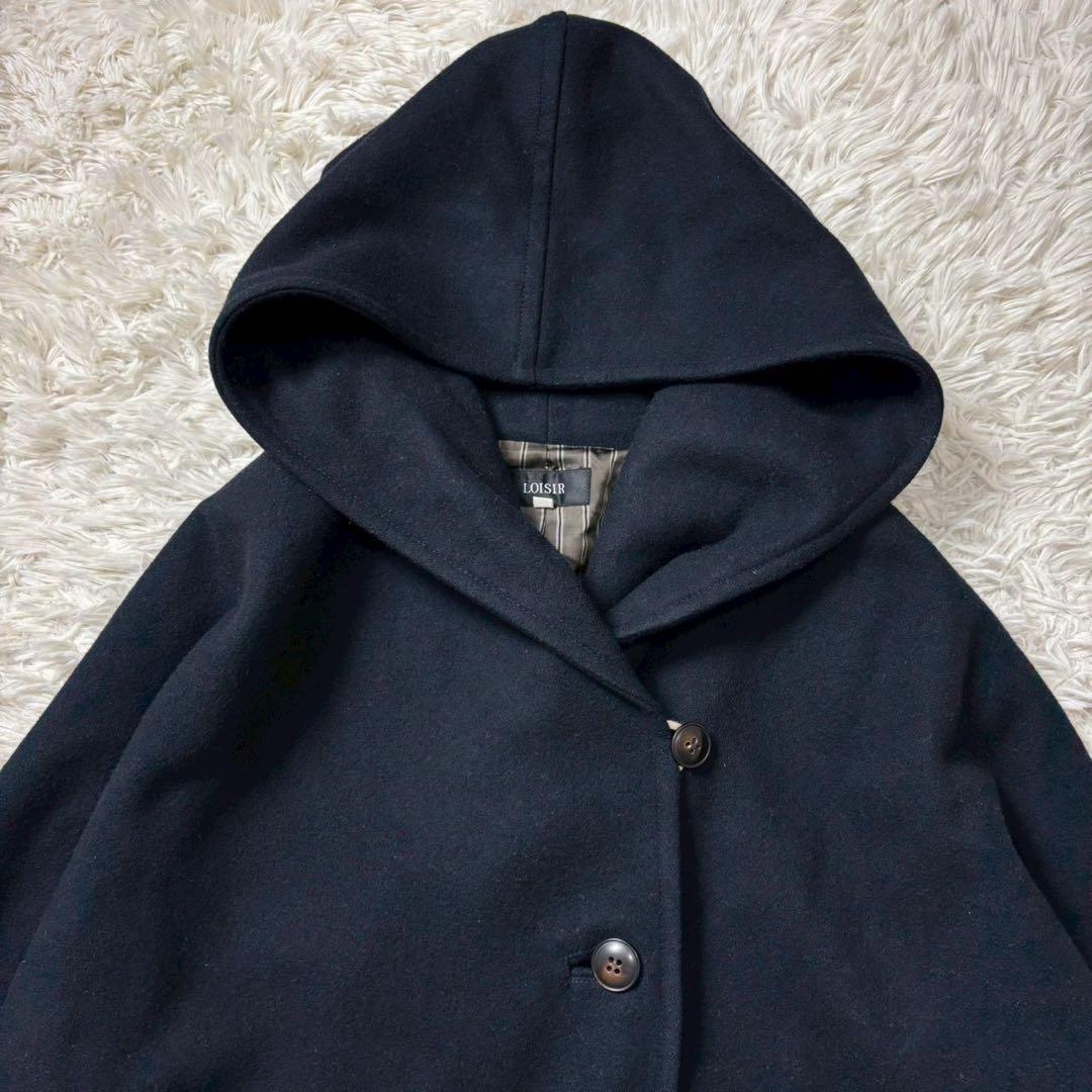 LOISIR ロワズィール　フーデッドコート　ポンチョ風　38