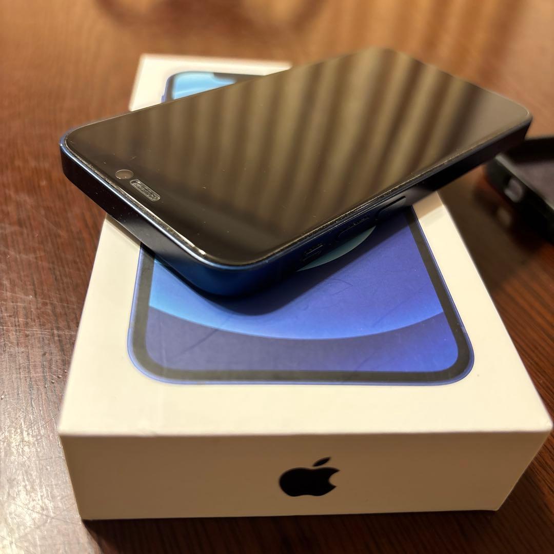 iPhone12mini 本体 128GBブルー カバー箱付き バッテリー76%