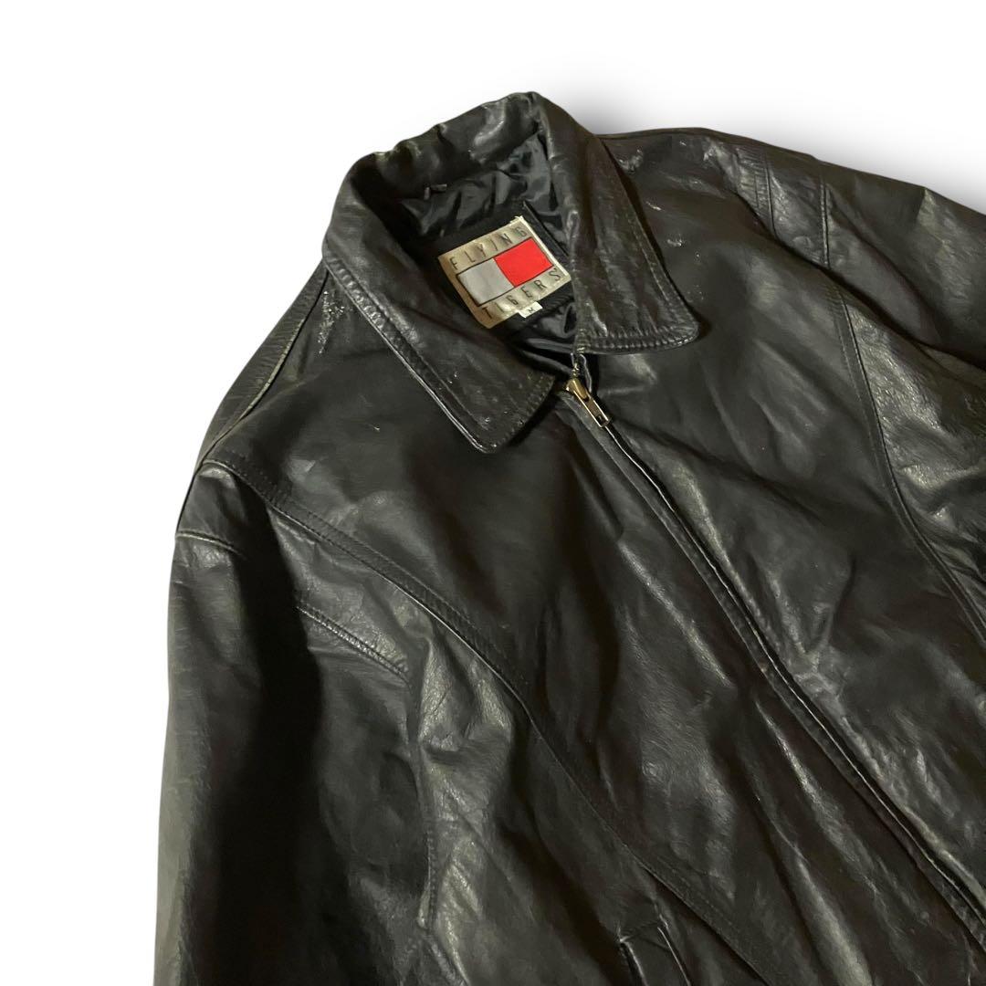 ばなな√ 様☆vintageレザージャケット本革リアルカウレザーシングル短丈ブル