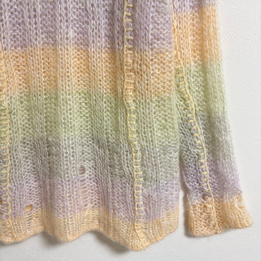 美品★ACNE STUDIOS モヘア モックネック マルチカラー ニット XS