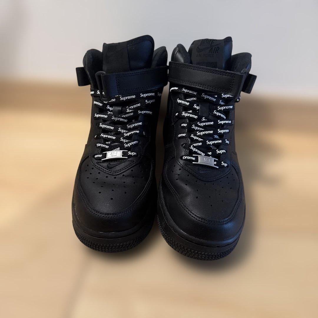 Nike Air Force 1 Mid Supreme ブラック 25cm