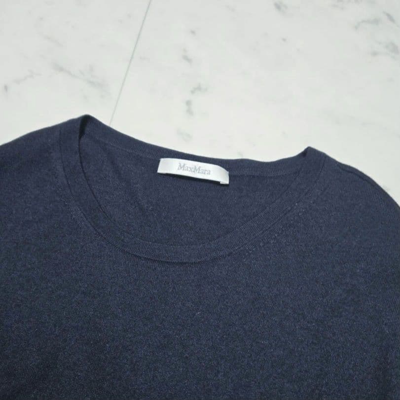 【美品】Max Mara 最高級 白タグ ロングニット シルクカシミヤ ゆったり