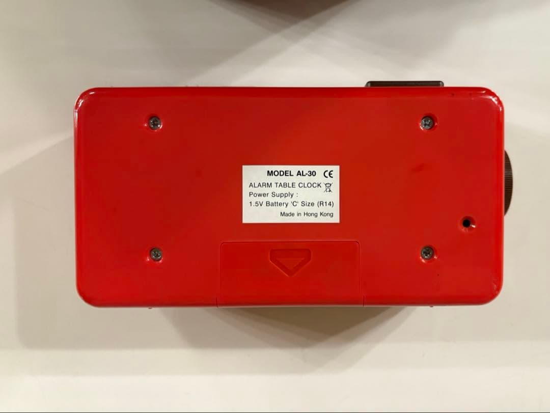 ★動作品★TWEMCO トゥエンコ パタパタ時計　AL-30 赤レトロ 目覚時計