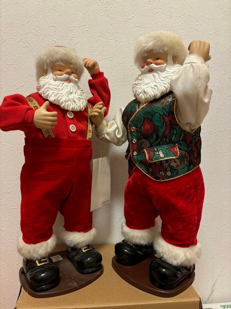 サンタクロース人形2体セット　ロッキンアラウンド　ジングルベルロックサンタ2体