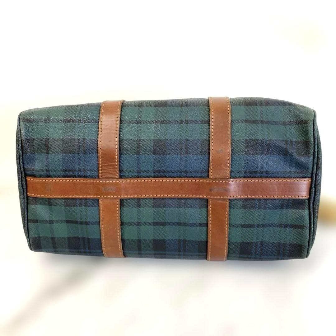 + POLO RALPH LAUREN ミニボストンバッグ チェック 緑 PVC