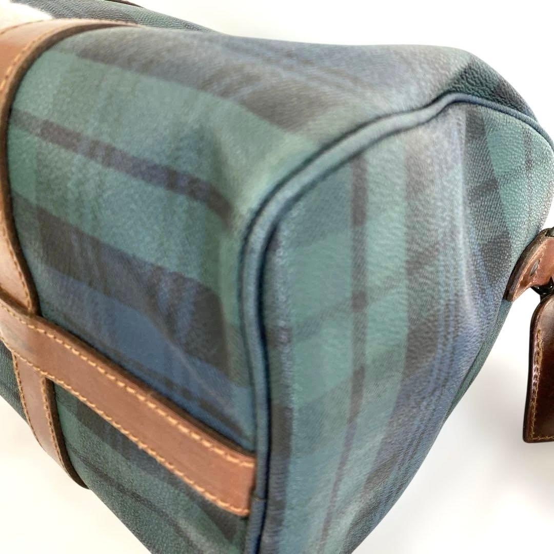 + POLO RALPH LAUREN ミニボストンバッグ チェック 緑 PVC