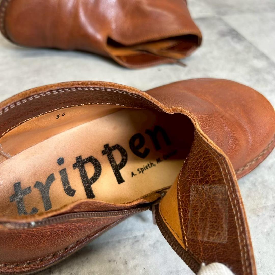 trip pen レザー ショートブーツ スリッポン サイズ36 DMG15