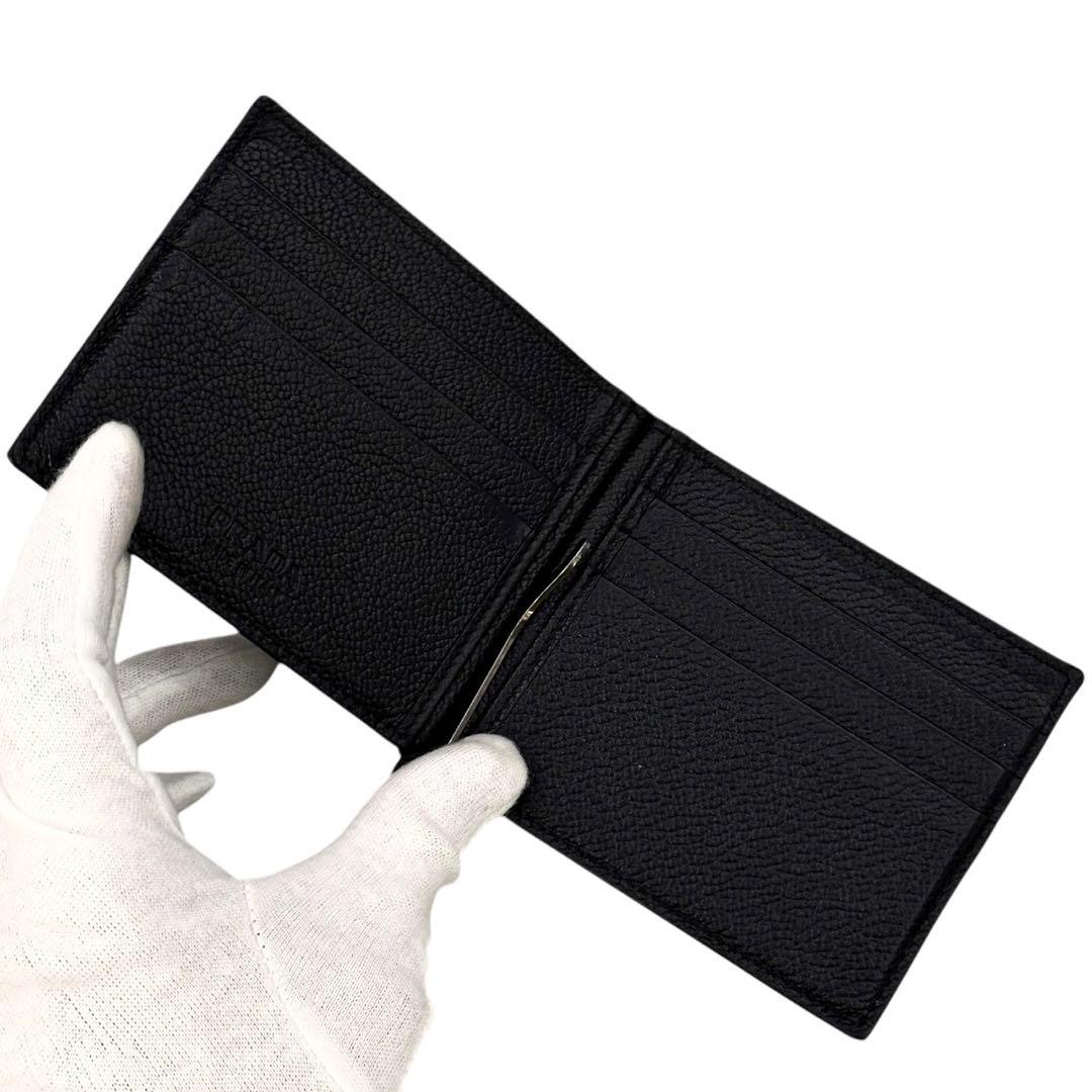 美品 プラダ ヴィッテロダイノ マネークリップ 財布 札入れ カード ICタグ