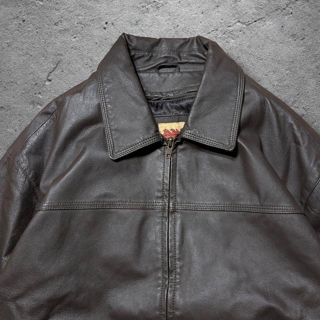 コマカツ短丈レザードリズラーXLブラウンキルティングライナーA2フライト本