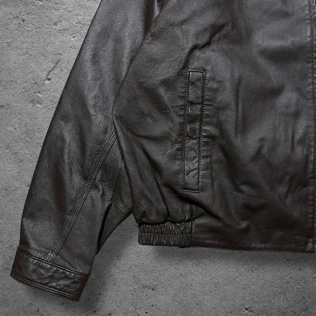 コマカツ短丈レザードリズラーXLブラウンキルティングライナーA2フライト本