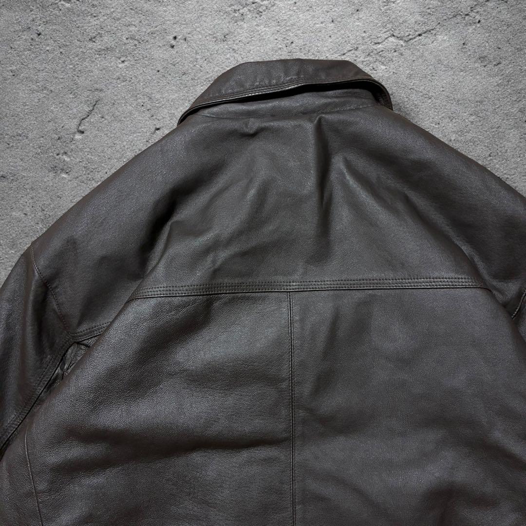 コマカツ短丈レザードリズラーXLブラウンキルティングライナーA2フライト本