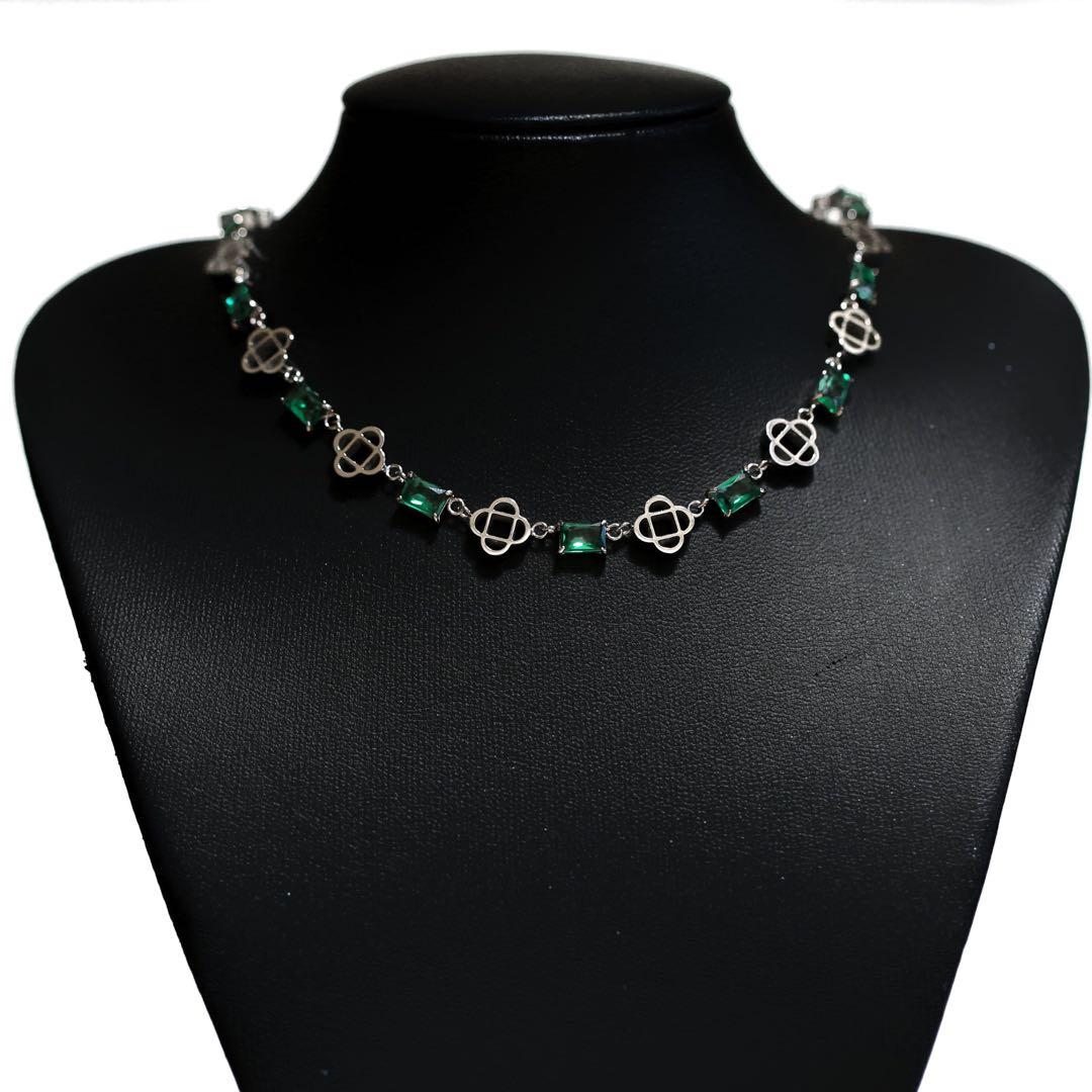 アクセサリー 316L Emerald Grid Necklace - Synchro1996