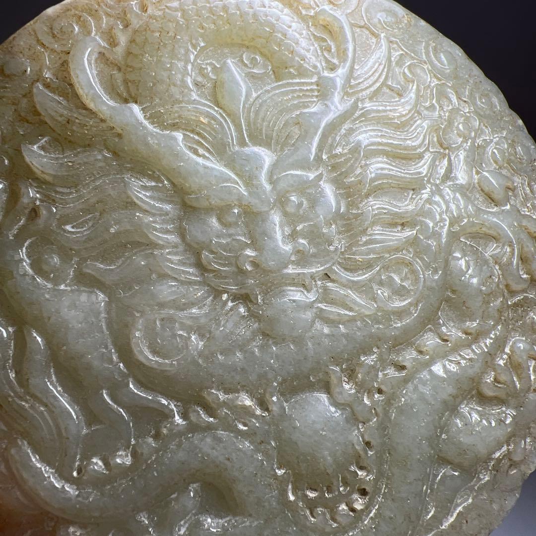 白砡　彫刻　直径約9㎝　75g 東Y7-1020☆2Fタサオ