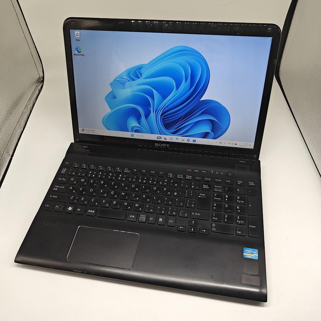 【VAIO】SVE 高速i7 新品SSD256GB 8GB ブラックノートPC