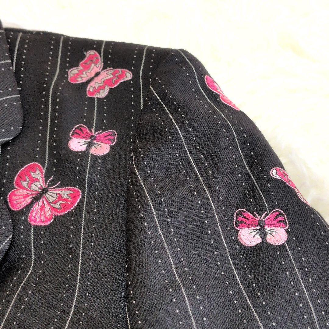 美品✨エスカーダ スーツ セットアップ 刺繍 ブラック ピンク
