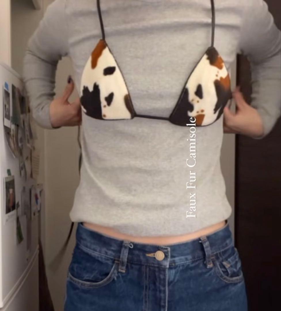 トップス IMMUNE faux fur camisole