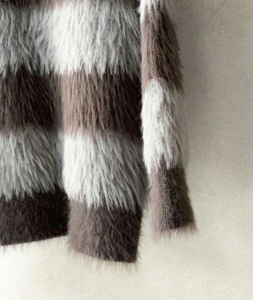 名作★廃盤品ナンバーナイン フェザーファーヤーンシャギーニットセーターアッシュ2