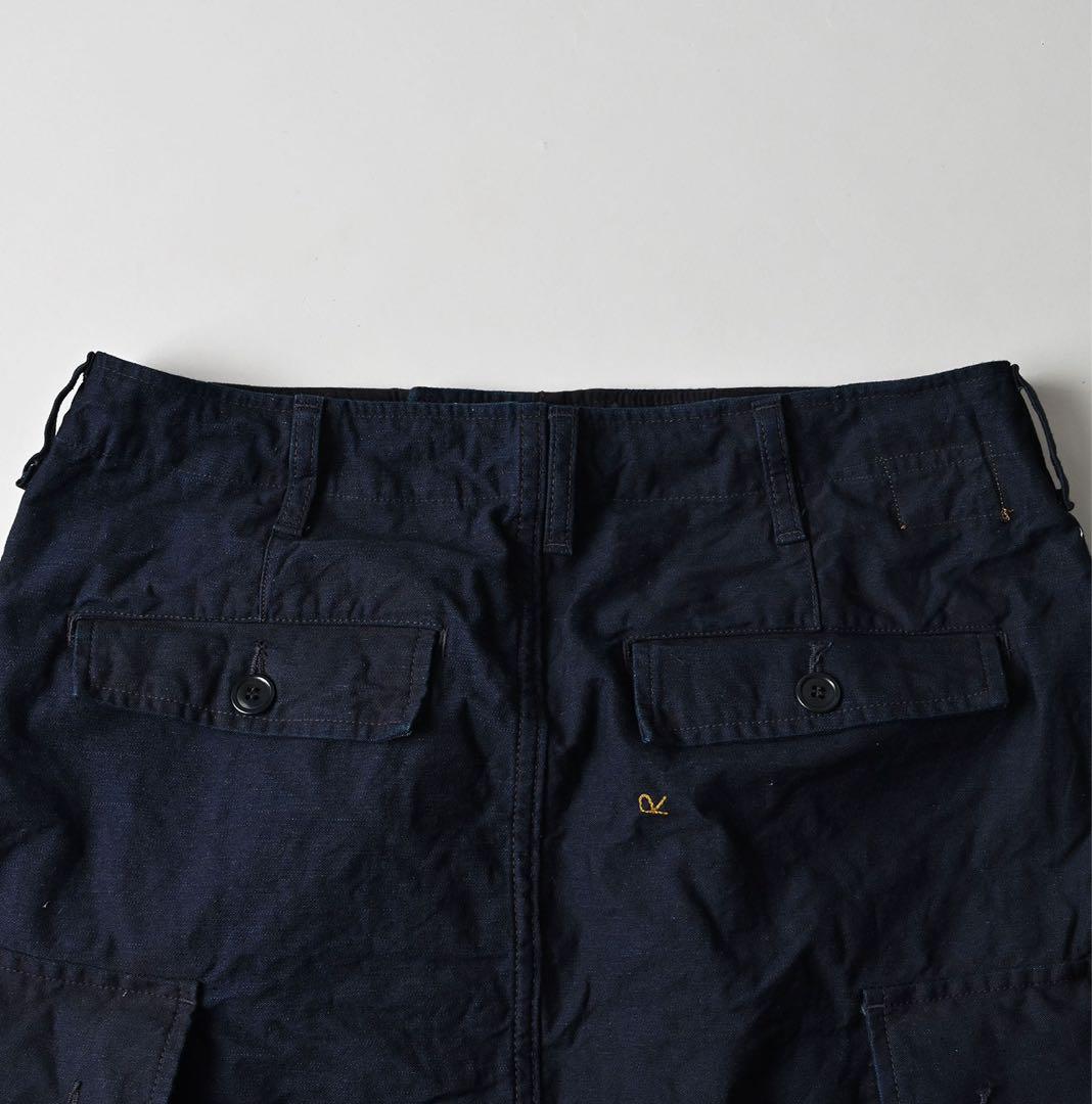 45R 45rpm バックサテンのカーゴスカート（インディゴ）　未使用