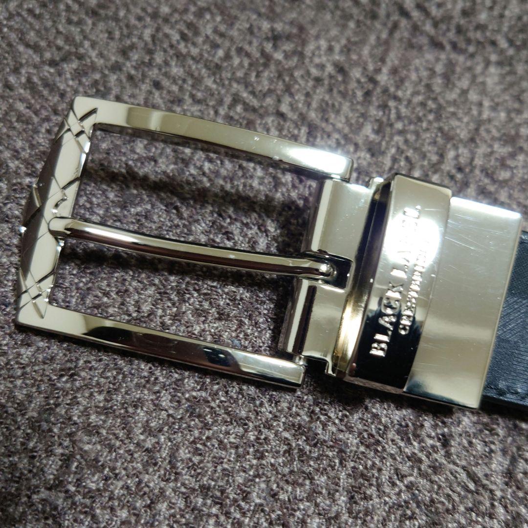 ブラックレーベル クレストブリッジ リバーシブルベルト レザー 牛革 本革 黒