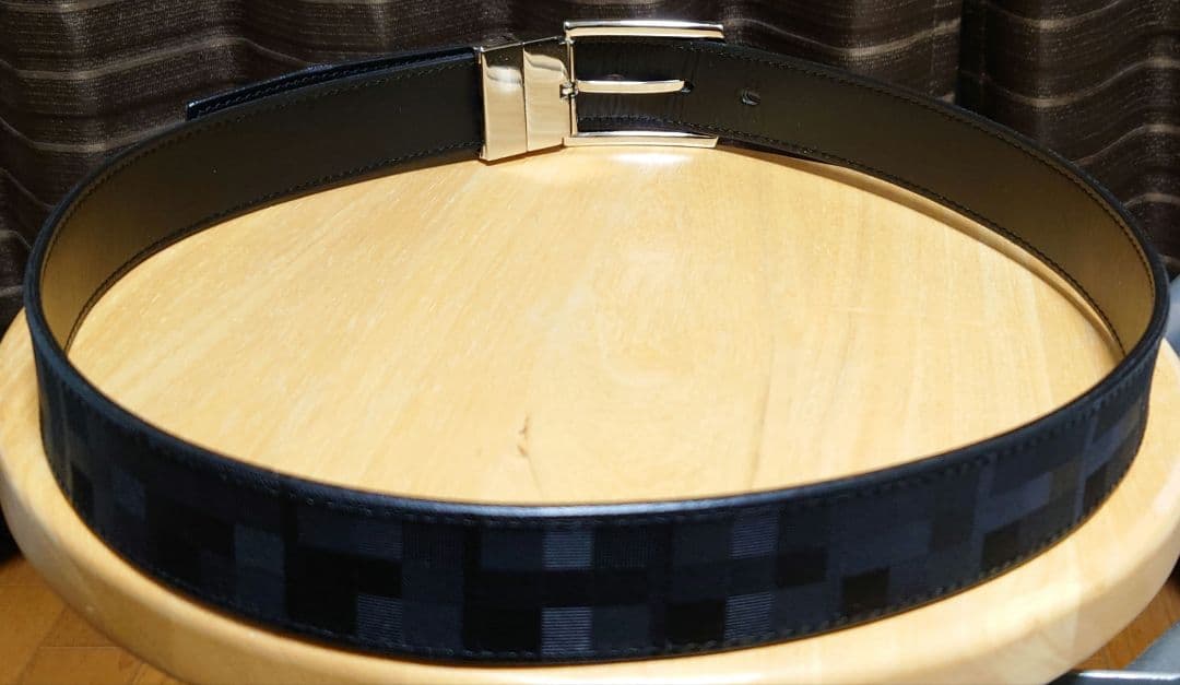 ブラックレーベル クレストブリッジ リバーシブルベルト レザー 牛革 本革 黒