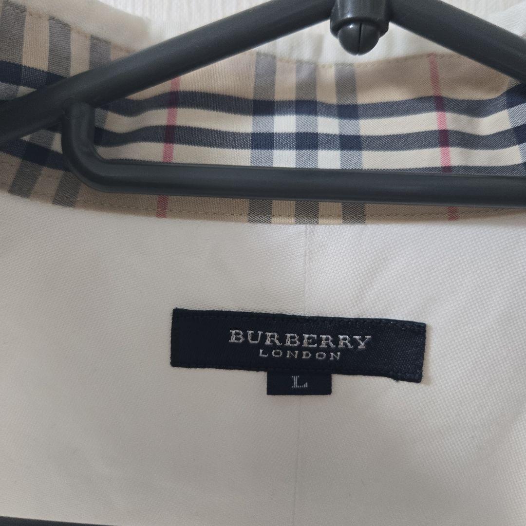 BURBERRY ホワイト長袖シャツ Lサイズ