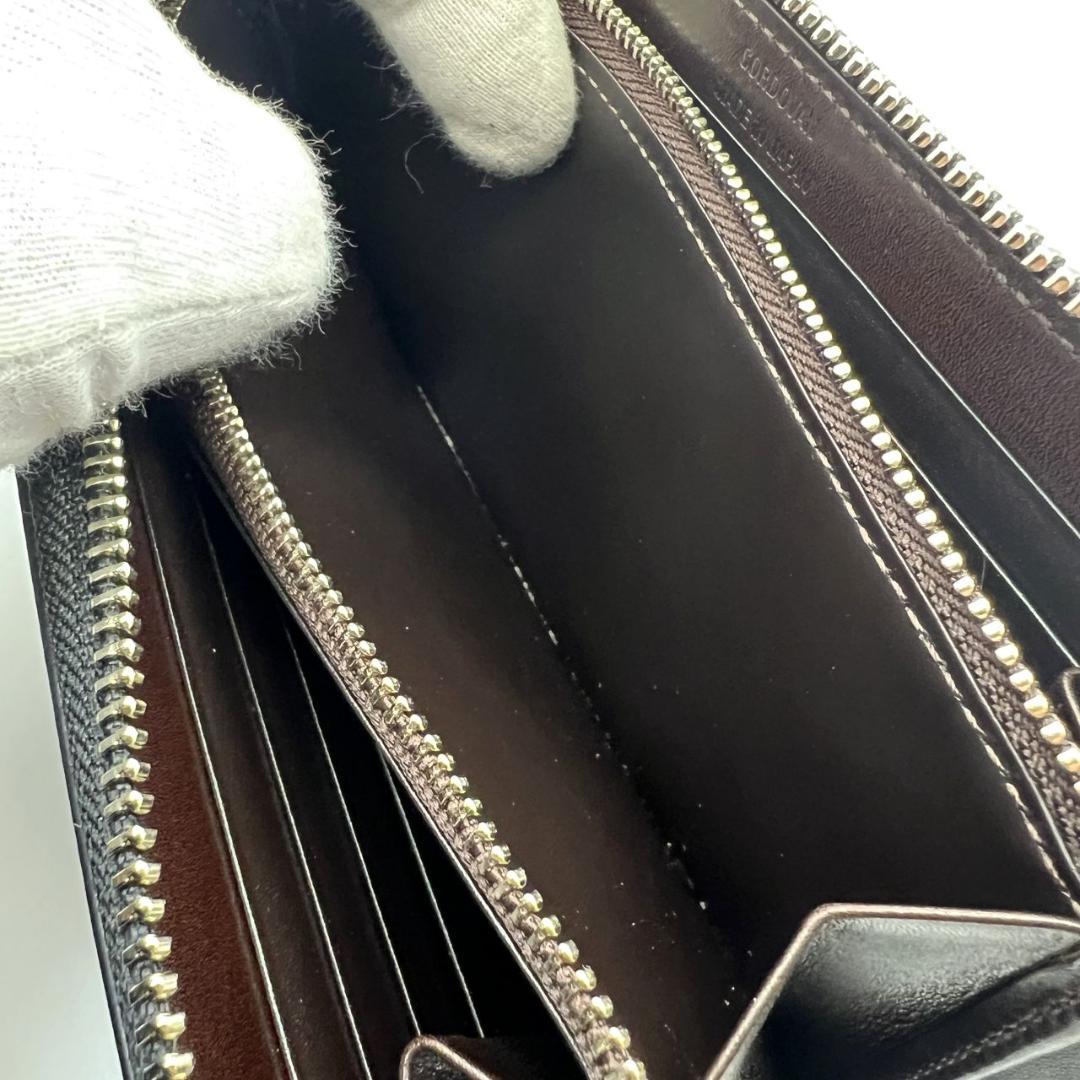 未使用品箱付 プレリー☆メンズジッピーウォレット 長財布 コードバン 本革 黒