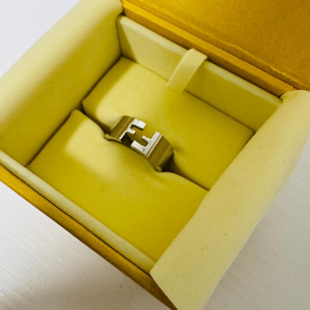 美品　FENDI フェンディ　FFリング　ズッカ　Sサイズ　箱付　18号