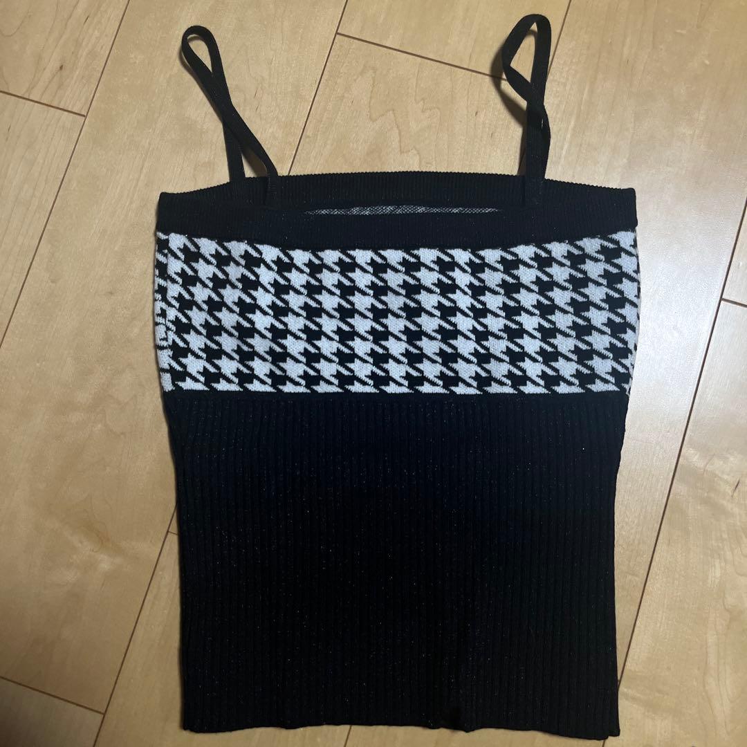 Honey mew ハニーミュウ 千鳥アンサンブルニットトップス