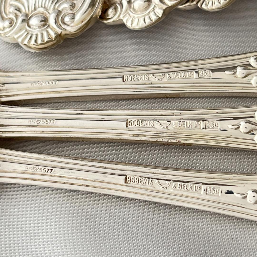 【Roberts & Belk】 クイーンズパターン コンソメスプーン 8本